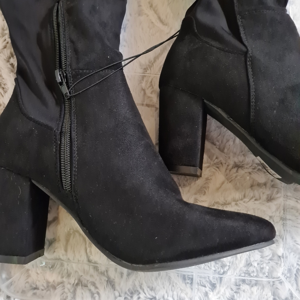 NWT Streetwear Society Black Suede Boot Size 7 - Picture 2 of 12